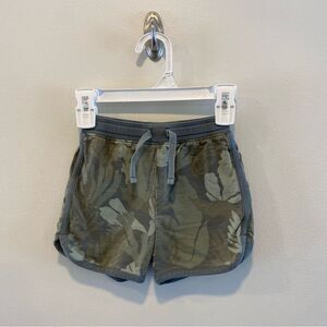 Tea collection track shorts boys 3t light green leaf Palm tropical print